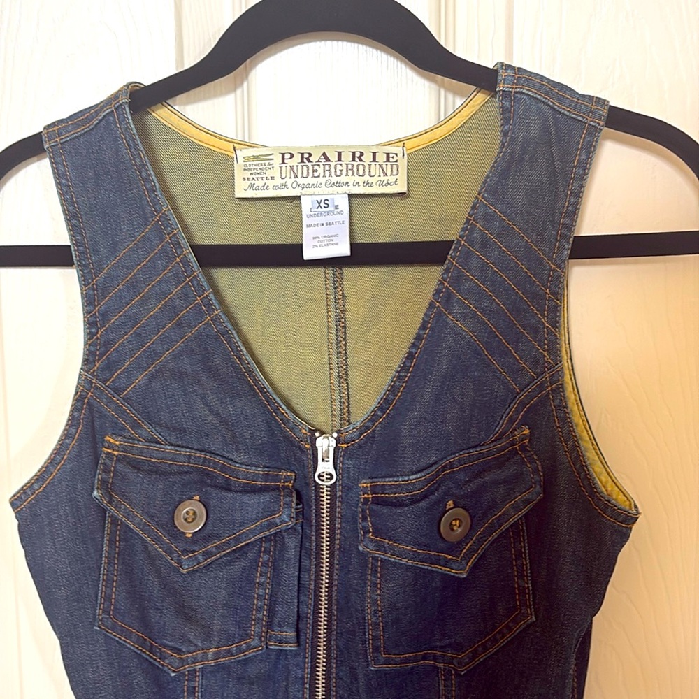 Prairie Underground XS Denim Zip Dress | Utility Chic, Rare Find